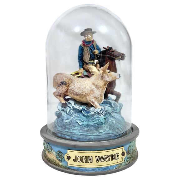 Franklin Mint John Wayne Hand Painted Sculptures Lot 4 Glass Globe Mint Cond - Picture 2 of 11